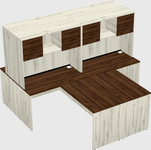 Quad l-shaped office desks