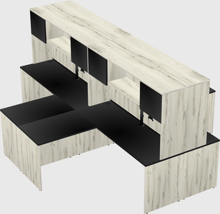 Quad l-shaped office desks
