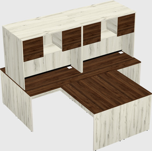 Quad l-shaped office desks