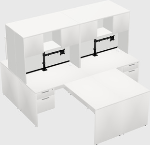 Quad l-shaped office desks