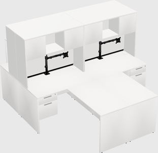 Quad l-shaped office desks