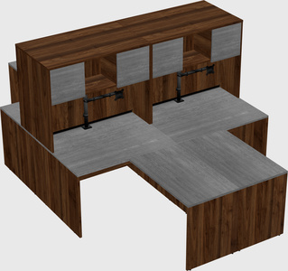 Quad l-shaped office desks
