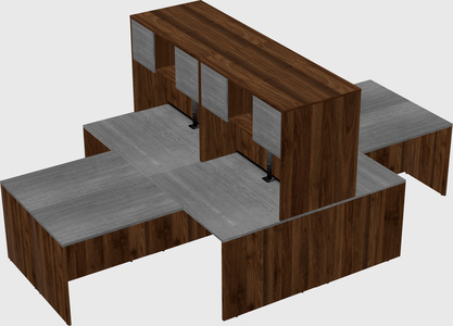 Quad l-shaped office desks