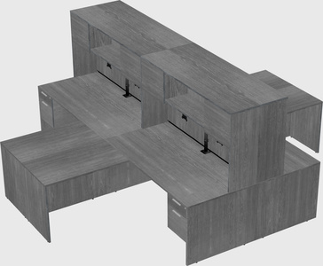 Quad l-shaped office desks