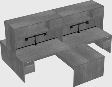 Quad l-shaped office desks