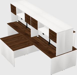 Quad l-shaped office desks