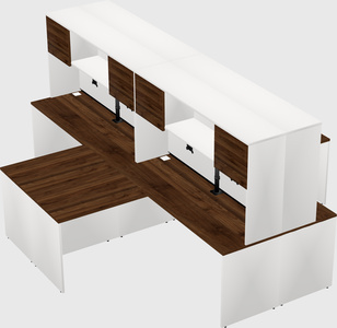 Quad l-shaped office desks