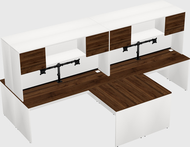 Quad l-shaped office desks