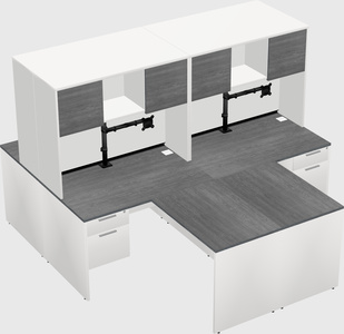 Quad l-shaped office desks