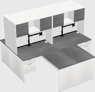 Quad l-shaped office desks