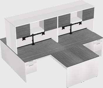 Quad l-shaped office desks