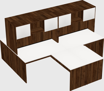 Quad l-shaped office desks