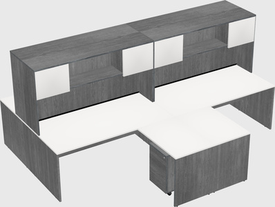 Quad l-shaped office desks