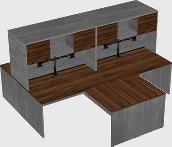 Quad l-shaped office desks