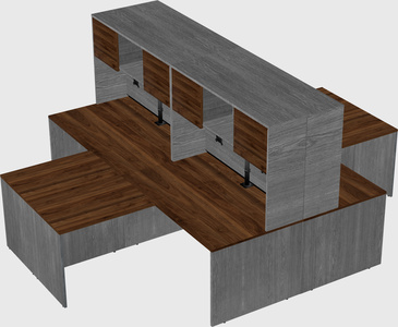 Quad l-shaped office desks