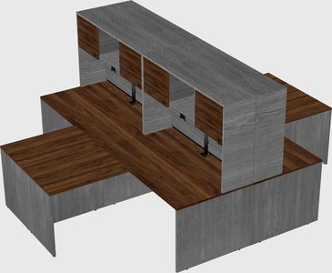 Quad l-shaped office desks
