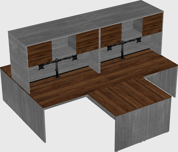 Quad l-shaped office desks