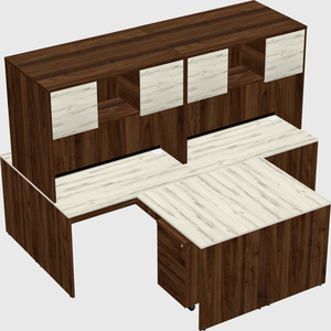Quad l-shaped office desks
