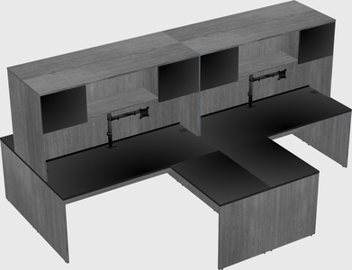 Quad l-shaped office desks