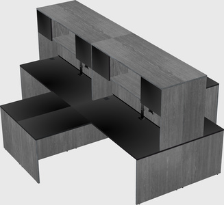 Quad l-shaped office desks