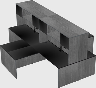 Quad l-shaped office desks