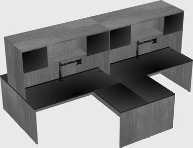 Quad l-shaped office desks