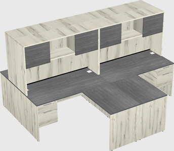 Quad l-shaped office desks
