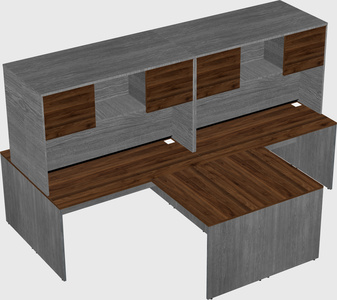 Quad l-shaped office desks