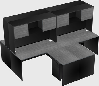 Quad l-shaped office desks