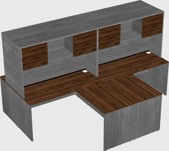 Quad l-shaped office desks