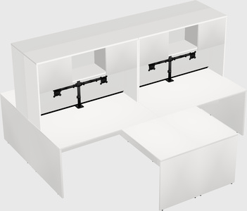 Quad l-shaped office desks