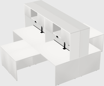 Quad l-shaped office desks