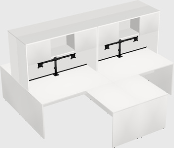 Quad l-shaped office desks
