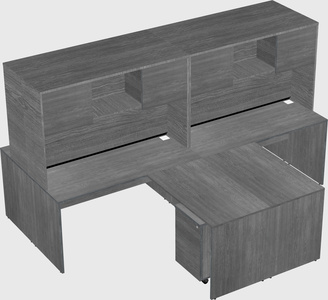 Quad l-shaped office desks