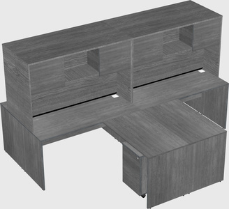 Quad l-shaped office desks