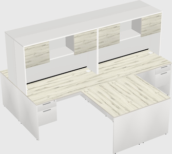 Quad l-shaped office desks