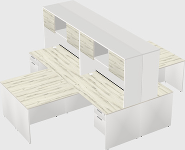 Quad l-shaped office desks