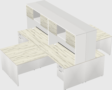 Quad l-shaped office desks