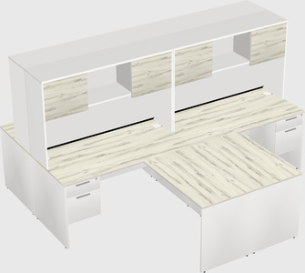Quad l-shaped office desks