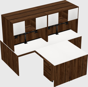 Quad l-shaped office desks