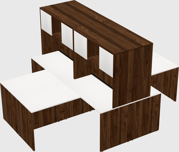 Quad l-shaped office desks