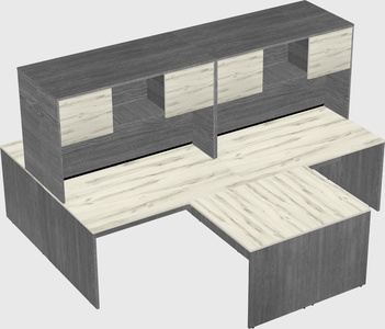 Quad l-shaped office desks