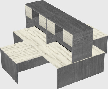 Quad l-shaped office desks
