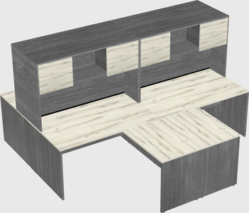 Quad l-shaped office desks