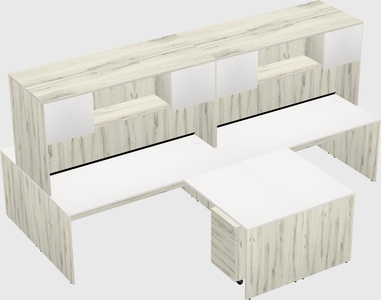 Quad l-shaped office desks
