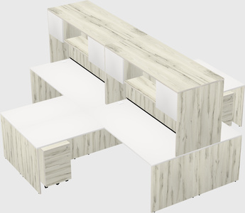 Quad l-shaped office desks