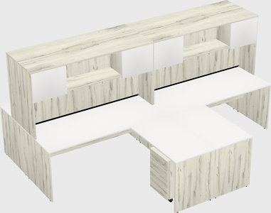 Quad l-shaped office desks
