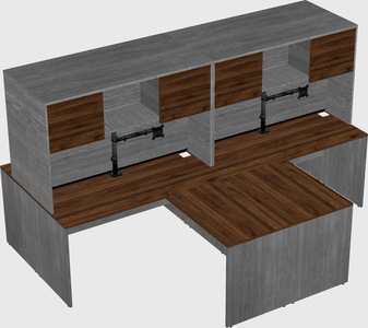 Quad l-shaped office desks