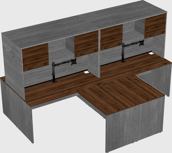 Quad l-shaped office desks