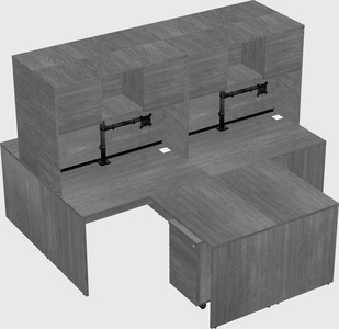Quad l-shaped office desks